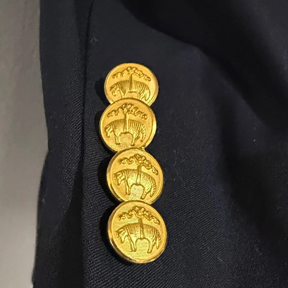Loro Piana fabric x brooks brothers Black Blazer with Gold Buttons